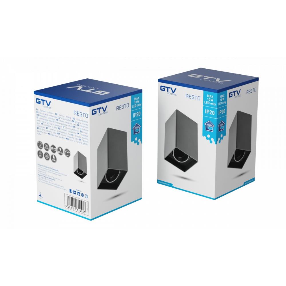 OS-RST8080KW1-00 Луна открит монтаж RESTO, PC, 80x80x125 mm, IP20, max 20W, square,черен GTV_small