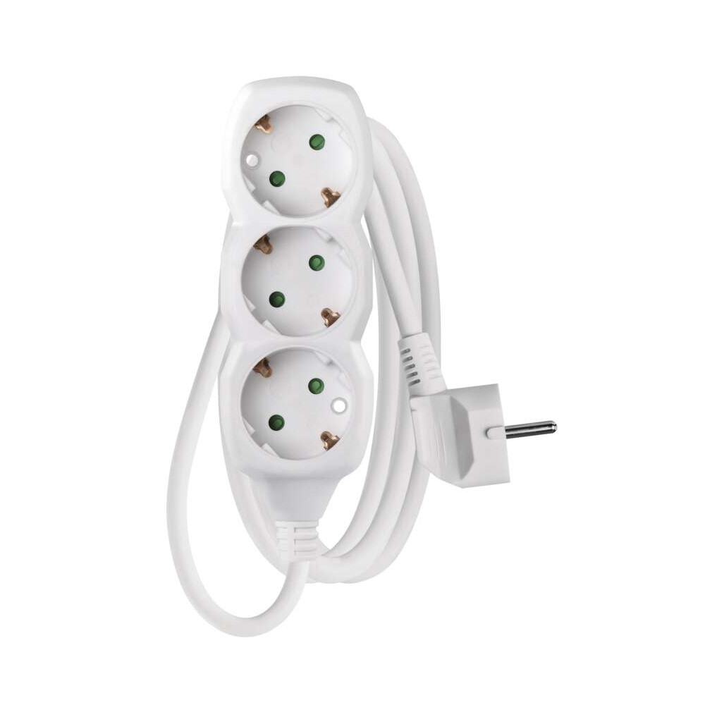P0321 Разклонител 3×2P+E Schuko, кабел 1,5 м/1,5мм², бял, Emos