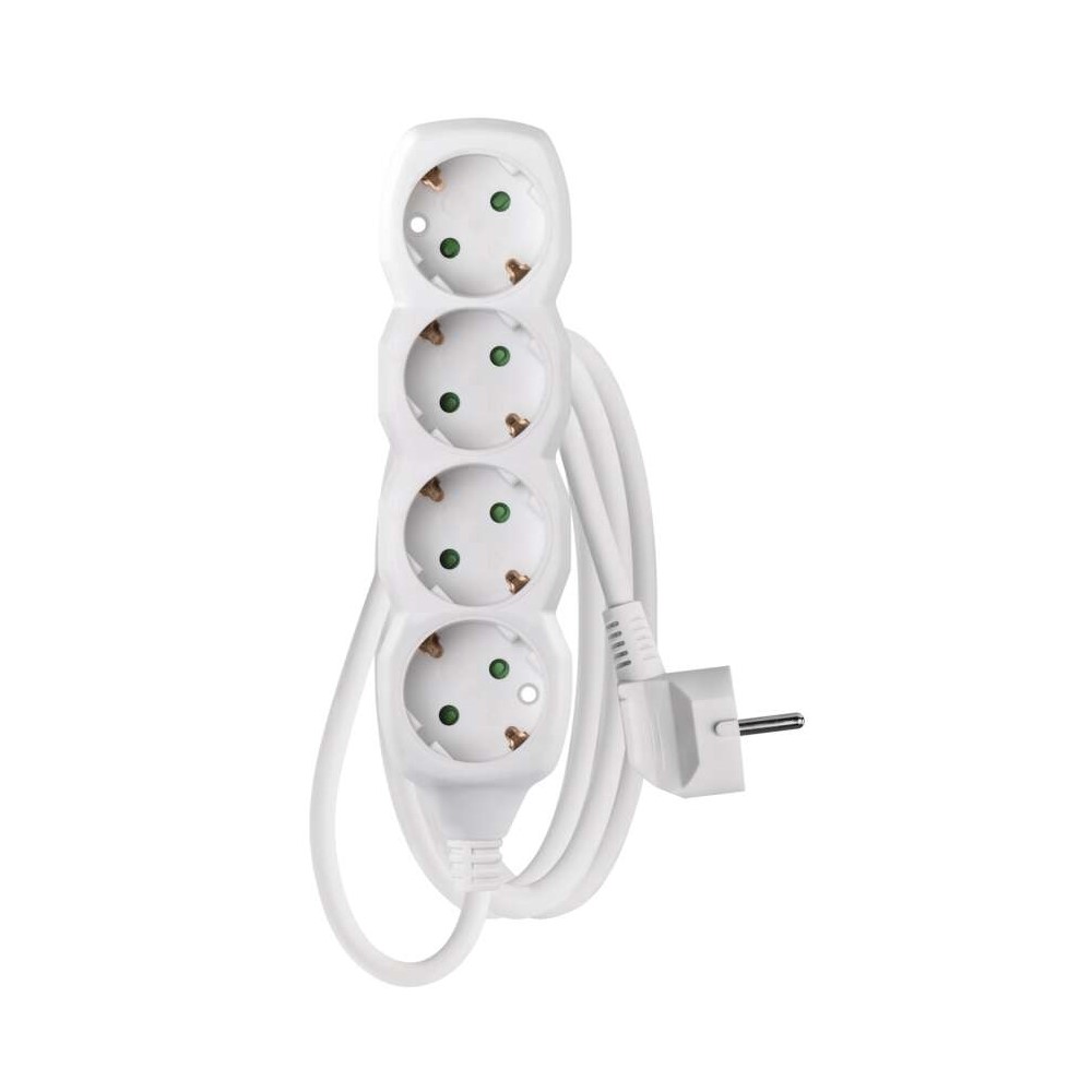 P0421R Разклонител 4×2P+E Schuko, кабел 1,5 м/1,5мм², бял, Emos