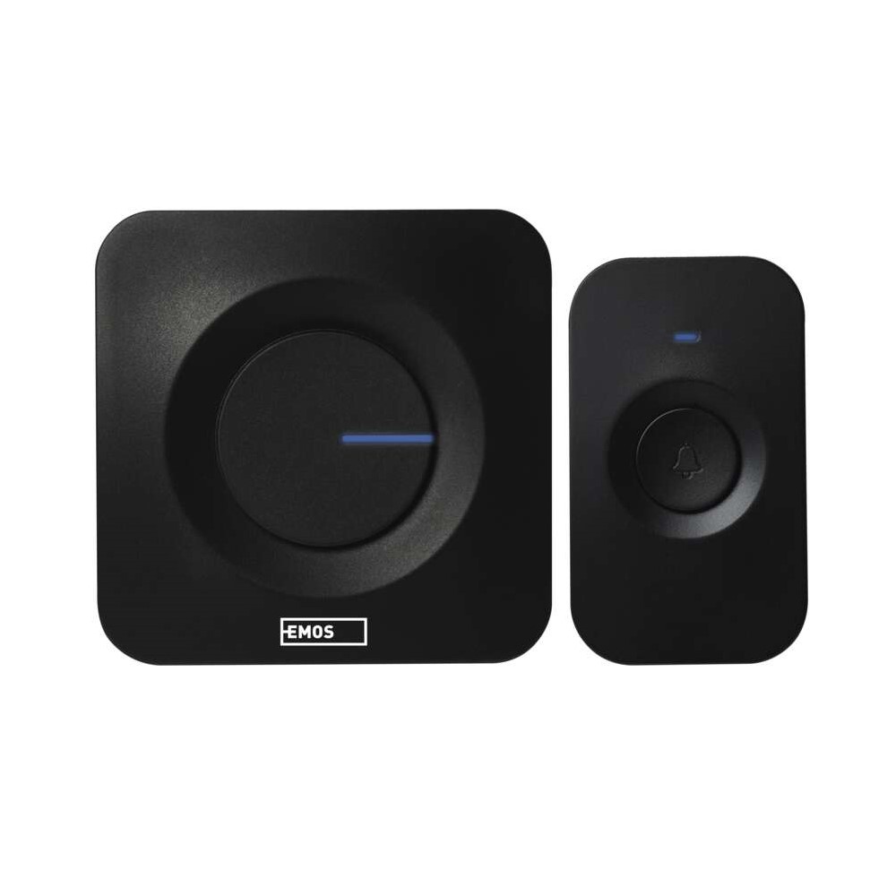 P5728 Безжичен звънец, 90dB, IP56, обхват до 180 м, черен, Emos_small