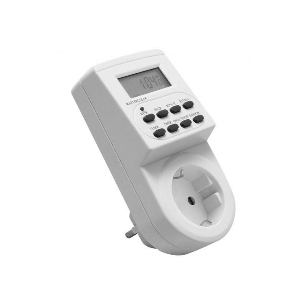 PC-ELE724-00 Контакт French с елктр.таймер 24/7, щепсел, max.3500W/16A, бял GTV