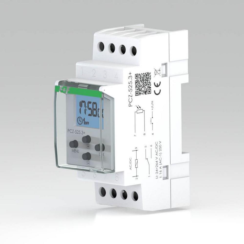 PCZ-525.3 PLUS NFC Астрономически таймер програмируем нощен интервал 1NC/NO 16A 24÷264V AC/DC 2М F&F_small