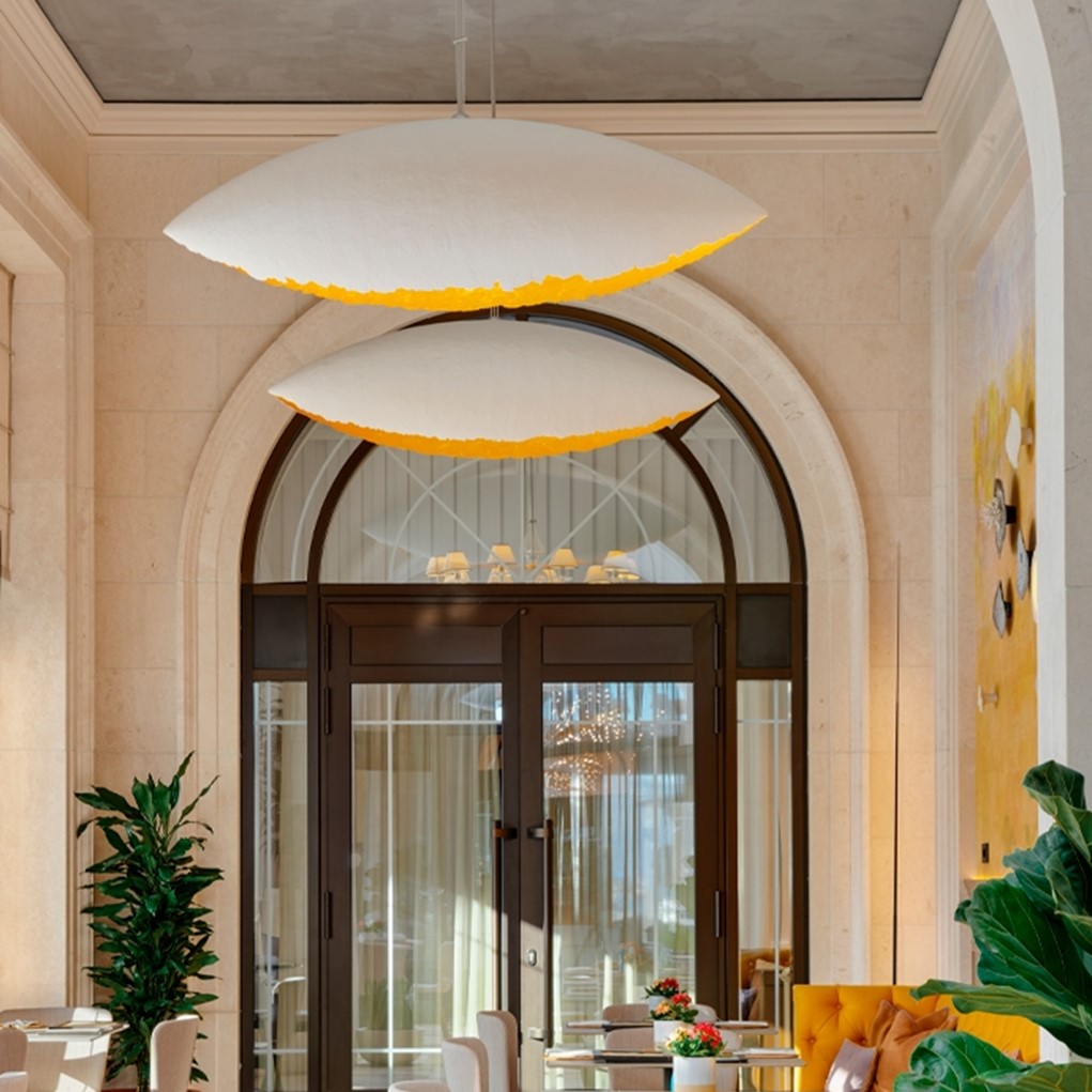 PostKrisi 50 pendant lamp shade 85x35 cm gold 1xE27 8W LED bulb Осветително тяло Catellani&Smith_small