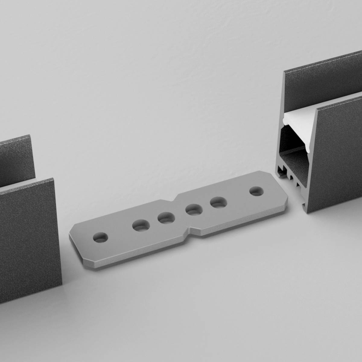 PRF011LC Аксесоар за линейно свързване на 2 профила за гъвкави LED ленти, stainless steel, Arelux_small