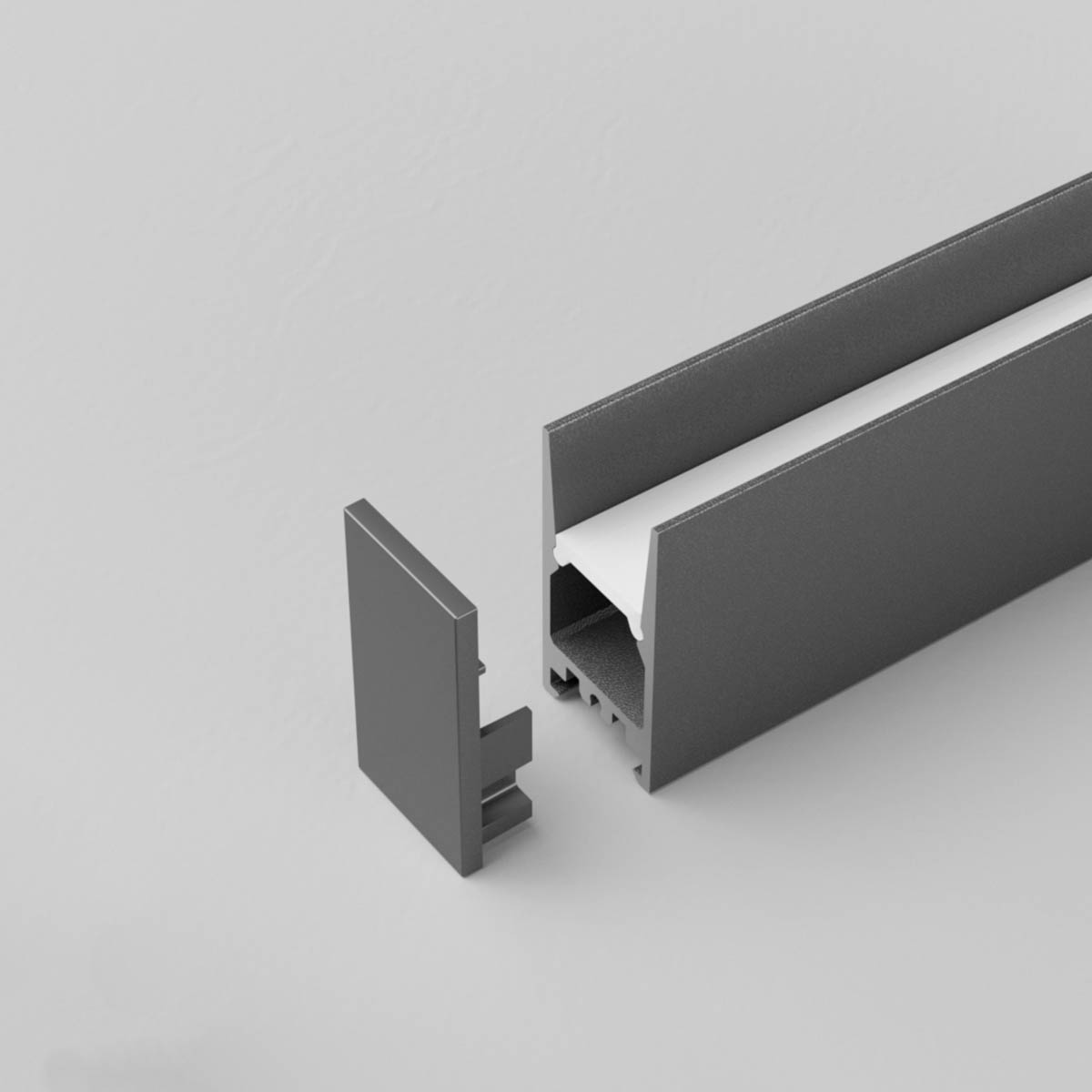 PRF011TP02 SBK Крайна капачка за профил за гъвкава LED лента, без отвори, sand black, Arelux_small