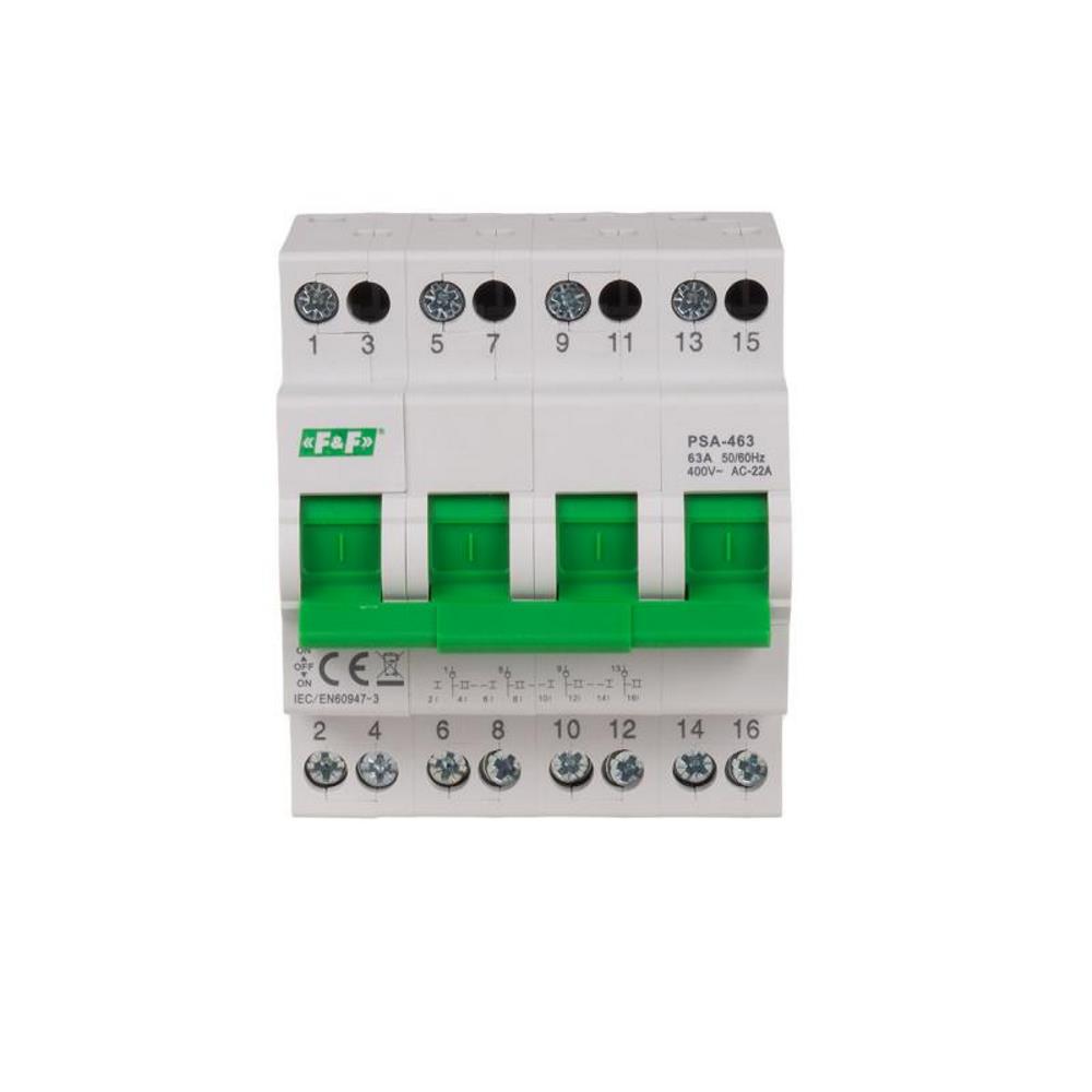 PSA-463 Разединителен прекъсвач 1-0-2 4P 63A  - 3 фазен F&F