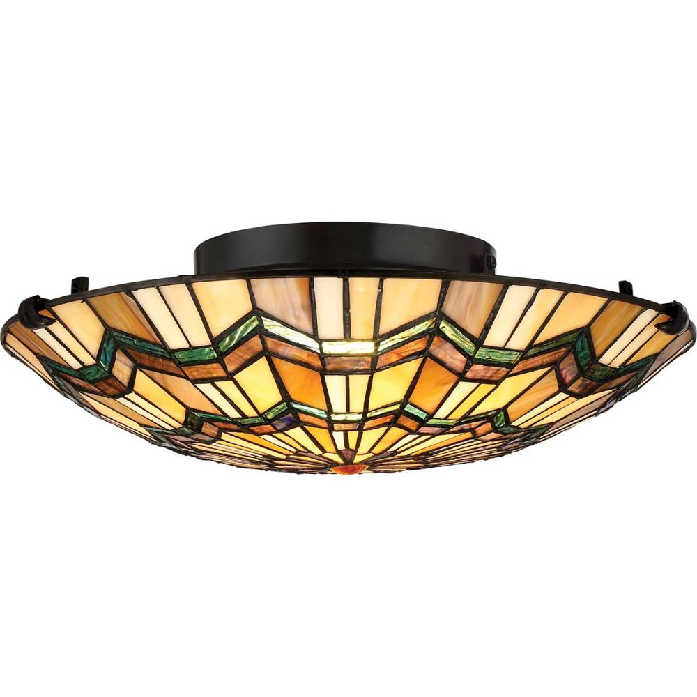 QZ-ALCOTT-F Light Flush Mount - Плафониера Tiffany, Elstead Lighting_small