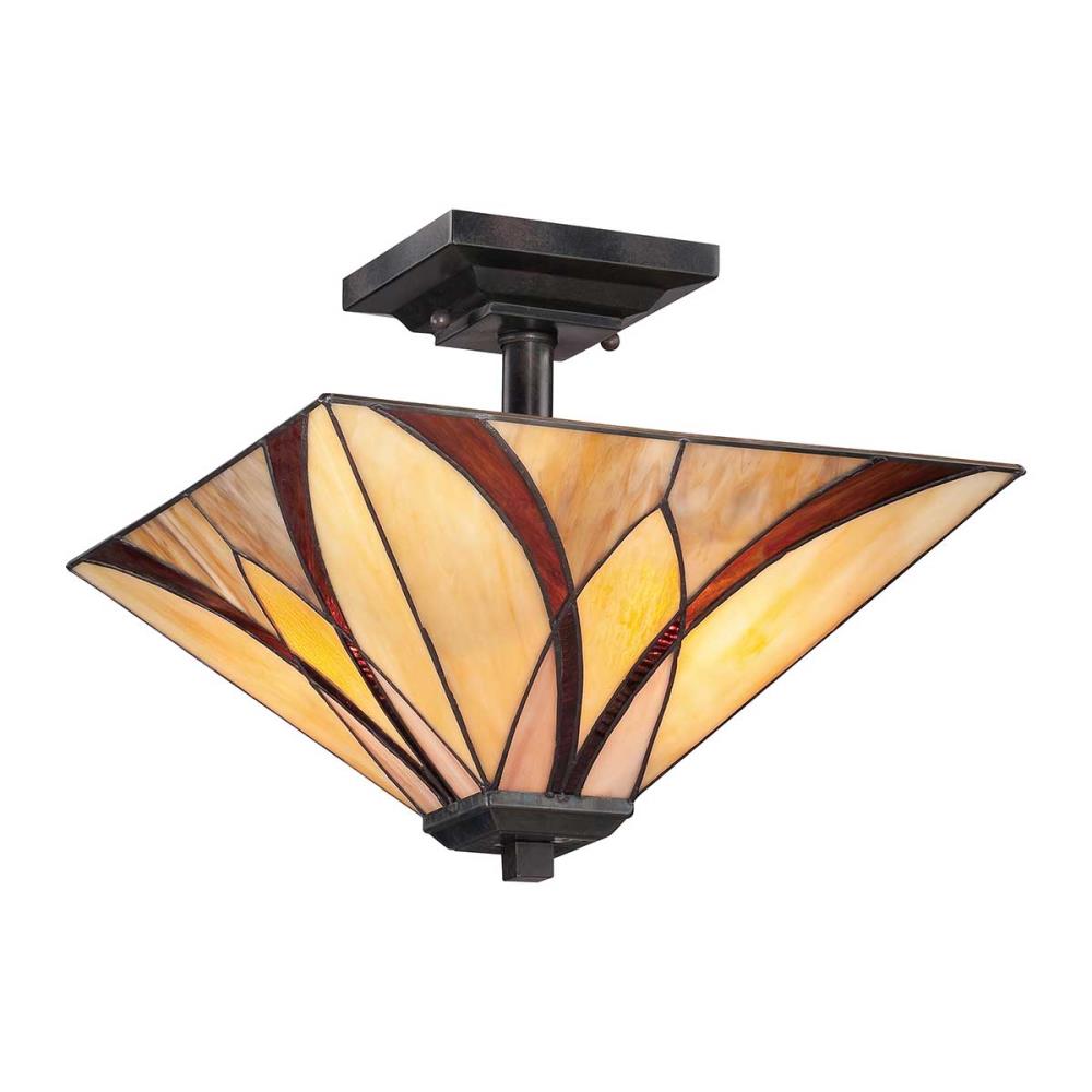 QZ-ASHEVILLE-SF - Light Semi-Flush - Осветително тяло Tiffany, Elstead Lighting_small
