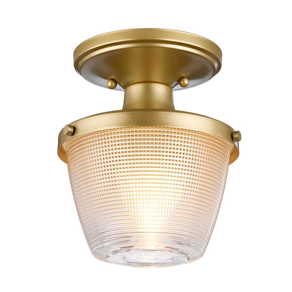QZ-DUBLIN-SF-PNBR - Semi-Flush Mount – Painted Natural Brass - Осветително тяло, Elstead Lighting_small