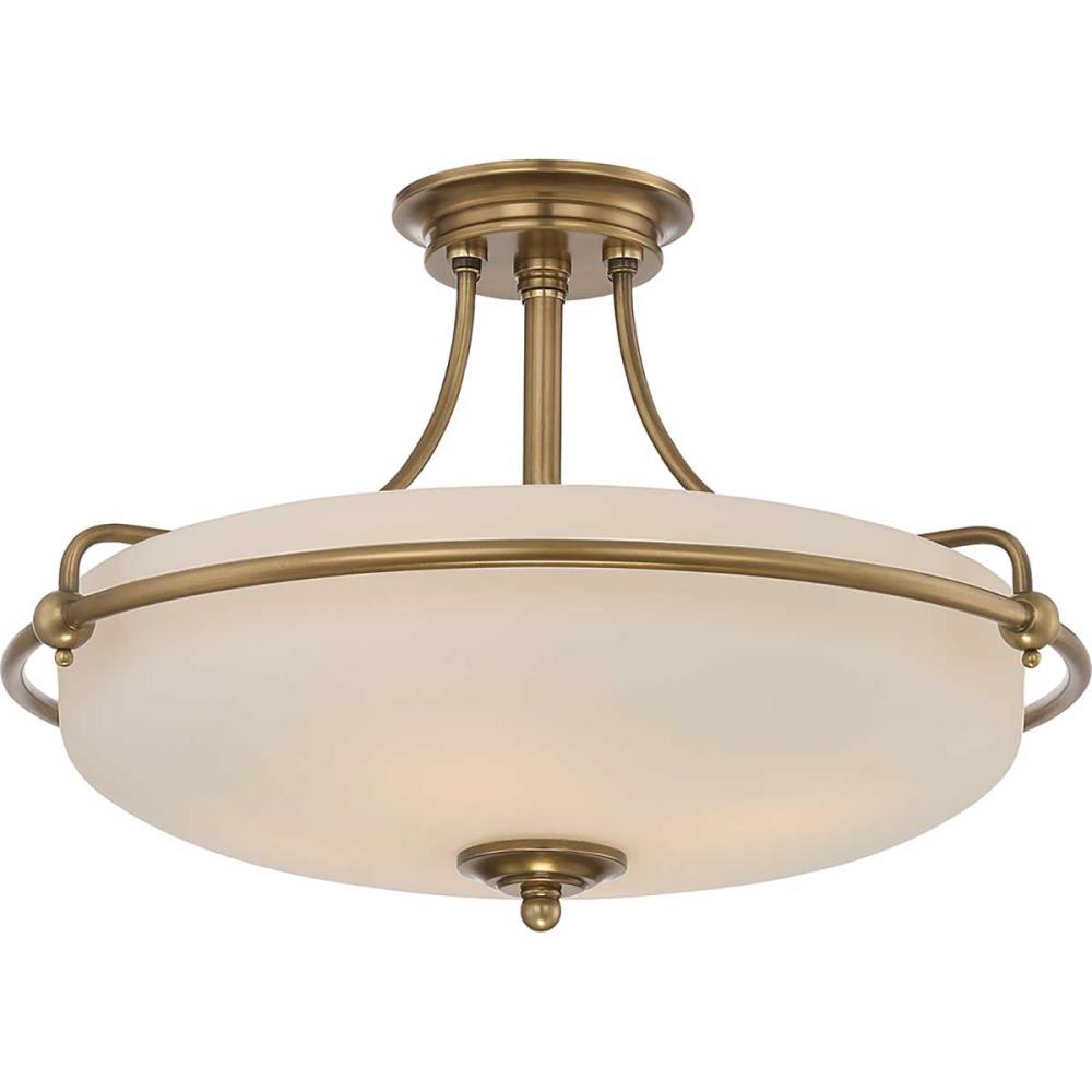 QZ-GRIFFIN-SFM-WS - Light Semi-Flush Light – Weathered Brass - Полилей, Elstead Lighting_small