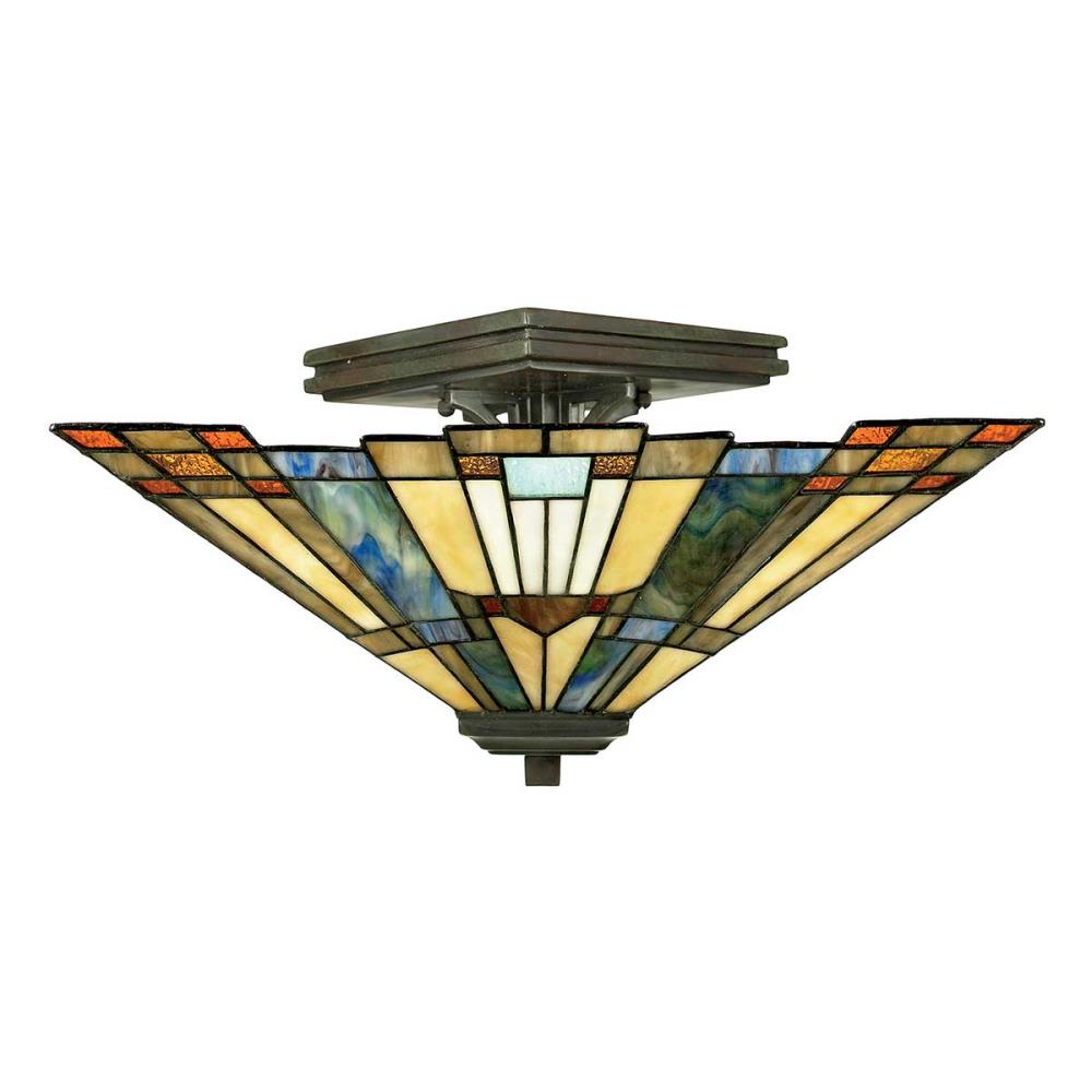 QZ-INGLENOOK-SF - Light Semi-Flush - Плафониера Tiffany, Elstead Lighting_small