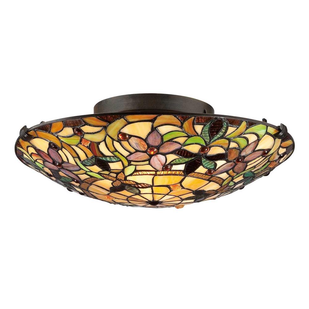 QZ-KAMI-F - Light Flush Mount - Плафониера Tiffany, Elstead Lighting_small