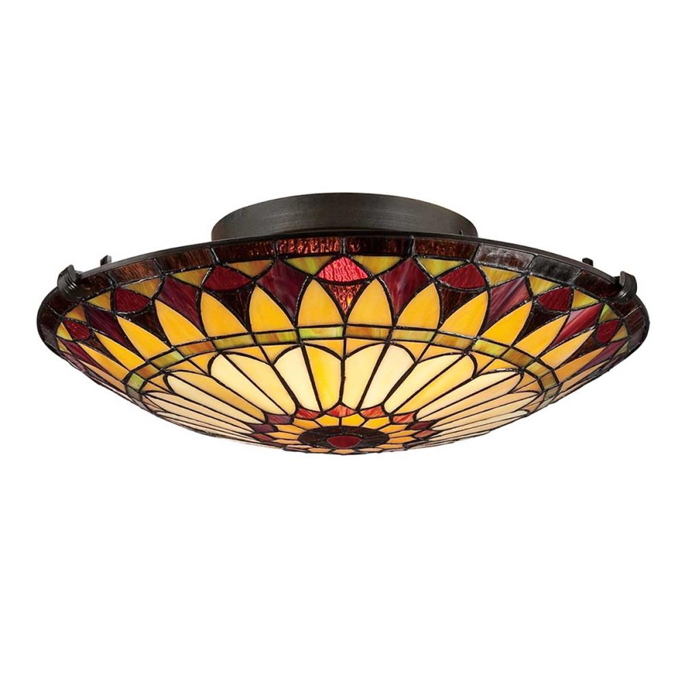 QZ-WEST-END-F - Medium Floating Flush Mount - Плафониера Tiffany, Elstead Lighting_small
