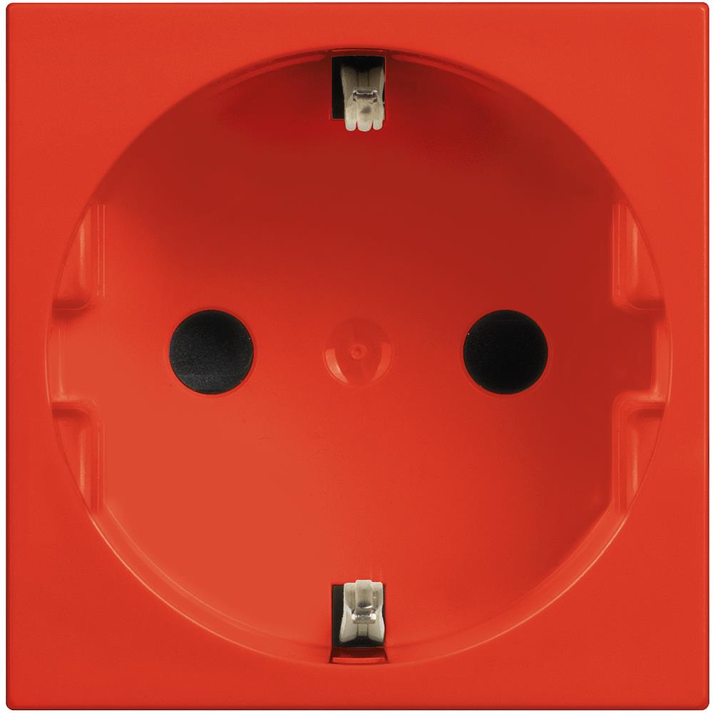 R4141R Контакт 2P+E 16A 250 V с детска защита, 2M, Червен Bticino Classia