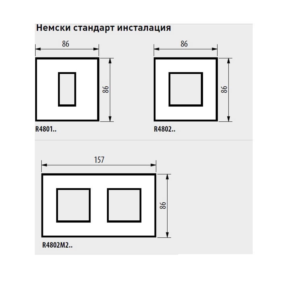 R4802M2BD Декоративна рамка 2М немски стандарт, Черно със златно Bticino Classia_small