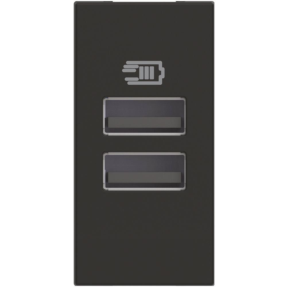 RG4191AA USB зарядно тип A и A 15W 3A 100-240V 50-60Hz, 1M  Черен Bticino Classia_small