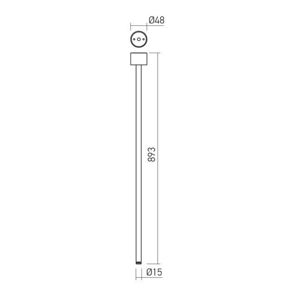 RO02RFC Удължител XROD AL. ROD for SUSP. to FALSE CEILLING 893mm BK, Arelux_small