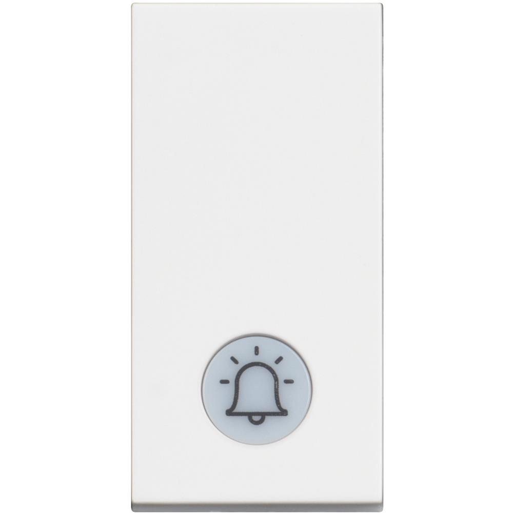 RW4042V230 Бутон 1P 10A - 250V с LED индикатор 230V, 1M, символ звънец, Бял Bticino Classia