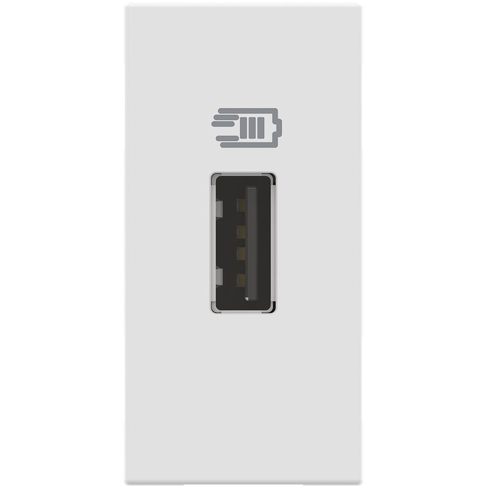 RW4190A USB зарядно тип A за електр. устр. до7,5W(1,5A)100-240V Изх. напр.5V-1М Бял Bticino Classia