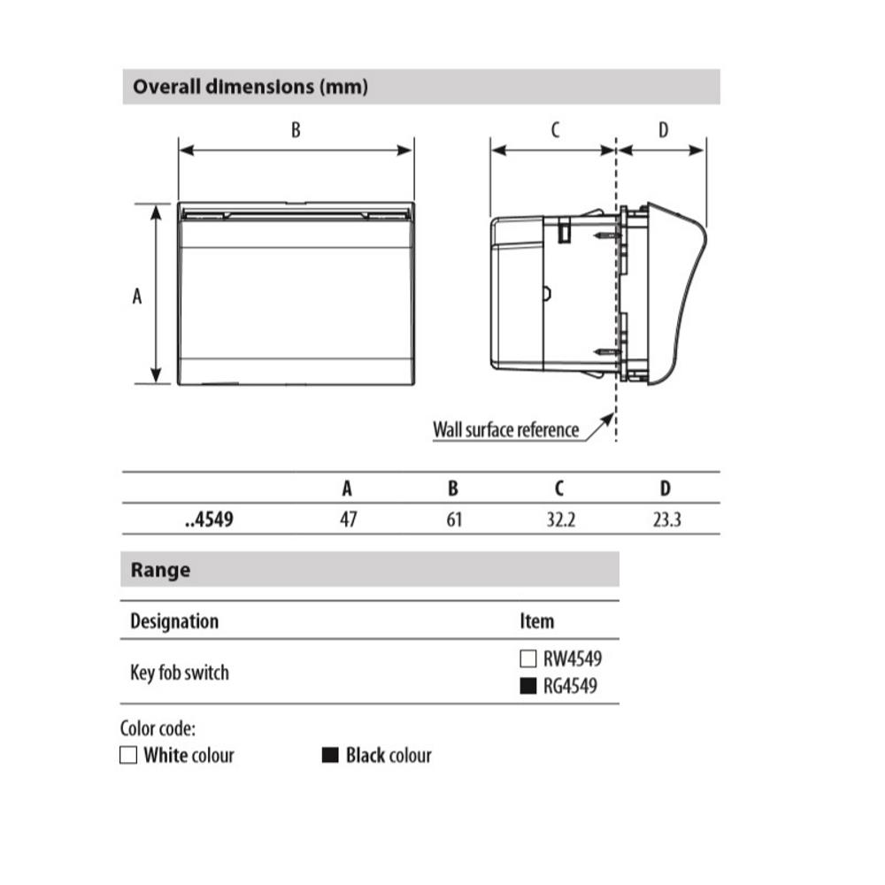 RW4549 Ключ-карта за включ. на осветлението и ел. устройства в хотелска стая, 2M Бял Bticino Classia_small