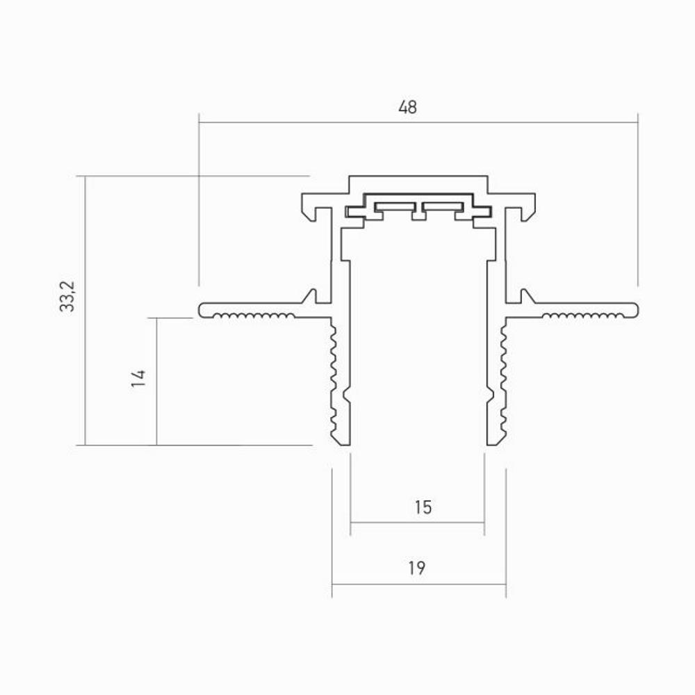 SCKR01 XCLICK S Профили за монтаж на окачен таван 2,5m 48V DC IP20 BK Профил, Arelux_small