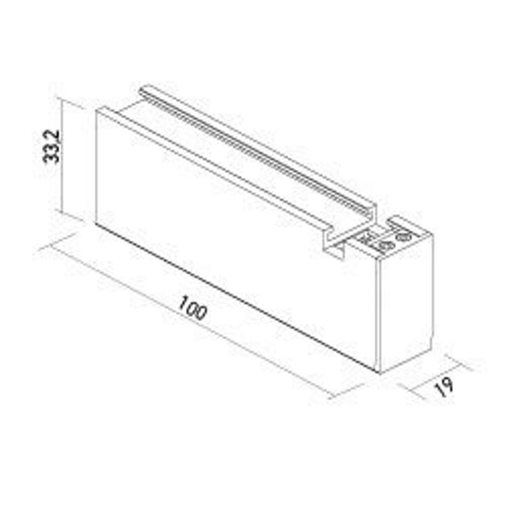 SCKS01SCT XCLICK S SURFACE STRUCTURAL ELEMENT TRACK 10cm with CIRCUIT for 48V DC IP20 BK, Arelux_small