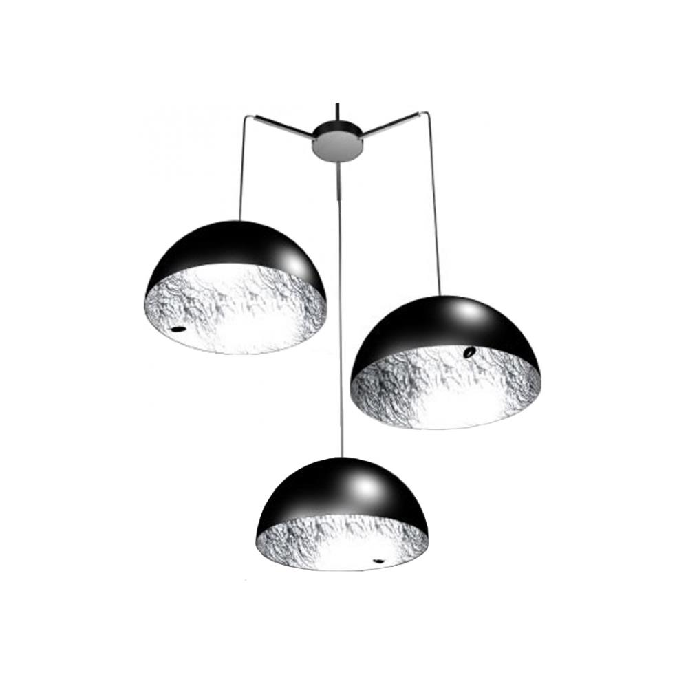 Stchu-Moon 3xØ40 cm black/silver Hmax 190cm 6x3,9W 24V LED Triac dimmable Полилей Catellani&Smith