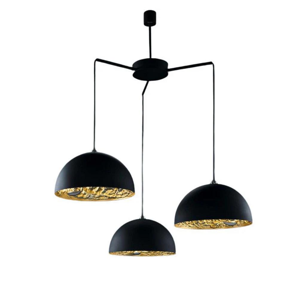 Stchu-Moon 3xØ 60 cm black/gold Hmax 200 cm 6x3,9W 24V LED Triac dimmable Полилей Catellani&Smith