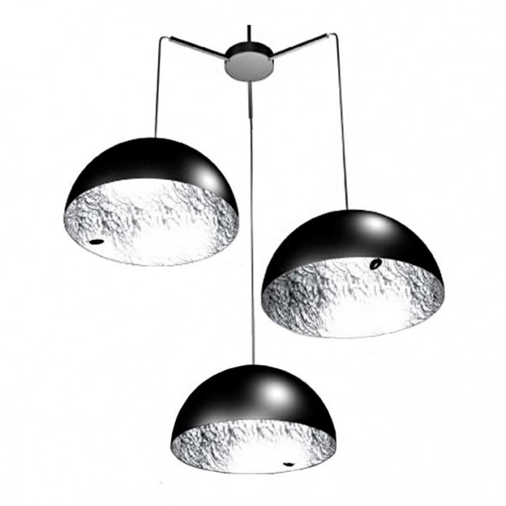 Stchu-Moon 3xØ60 cm black/silver Hmax 200 cm 6x3,9W 24V LED Triac dimmable Полилей Catellani&Smith
