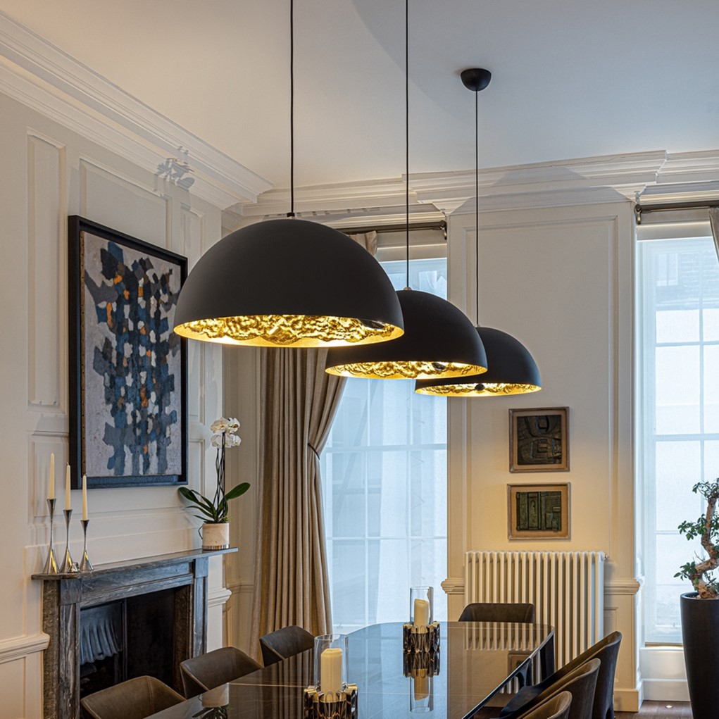 Stchu-Moon 02 230V - 40/ pendant lamp/Ø 40 cm  black/gold Осветително тяло Catellani&Smith_small