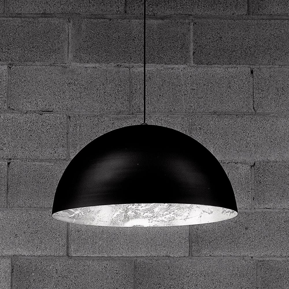 Stchu-Moon 02 Ø80 cm black/silver 3xE27 7W LED bulb with silver crown Лампа Catellani&Smith