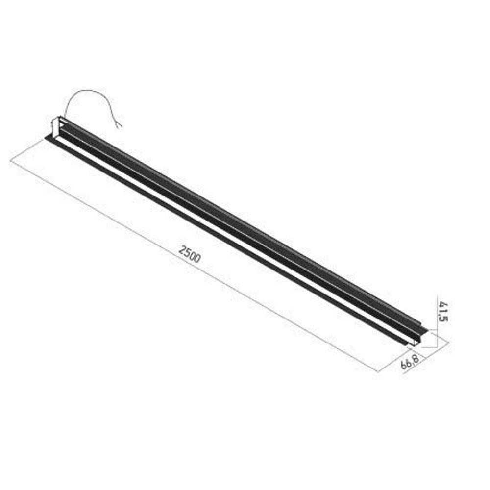 STMR05FD Шина XTRIM S RECESSED STRUCT. LINEAR PROFILE with POWER SUPPLY CBL. 48V DC 2,5m BK Arelux_small