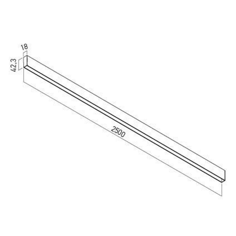 STMS05INT Шина XTRIM S SURFACE, STRUCT. INTERMEDIATE LINEAR PROFILE 48V DC 2,5m IP20 BK Arelux_small