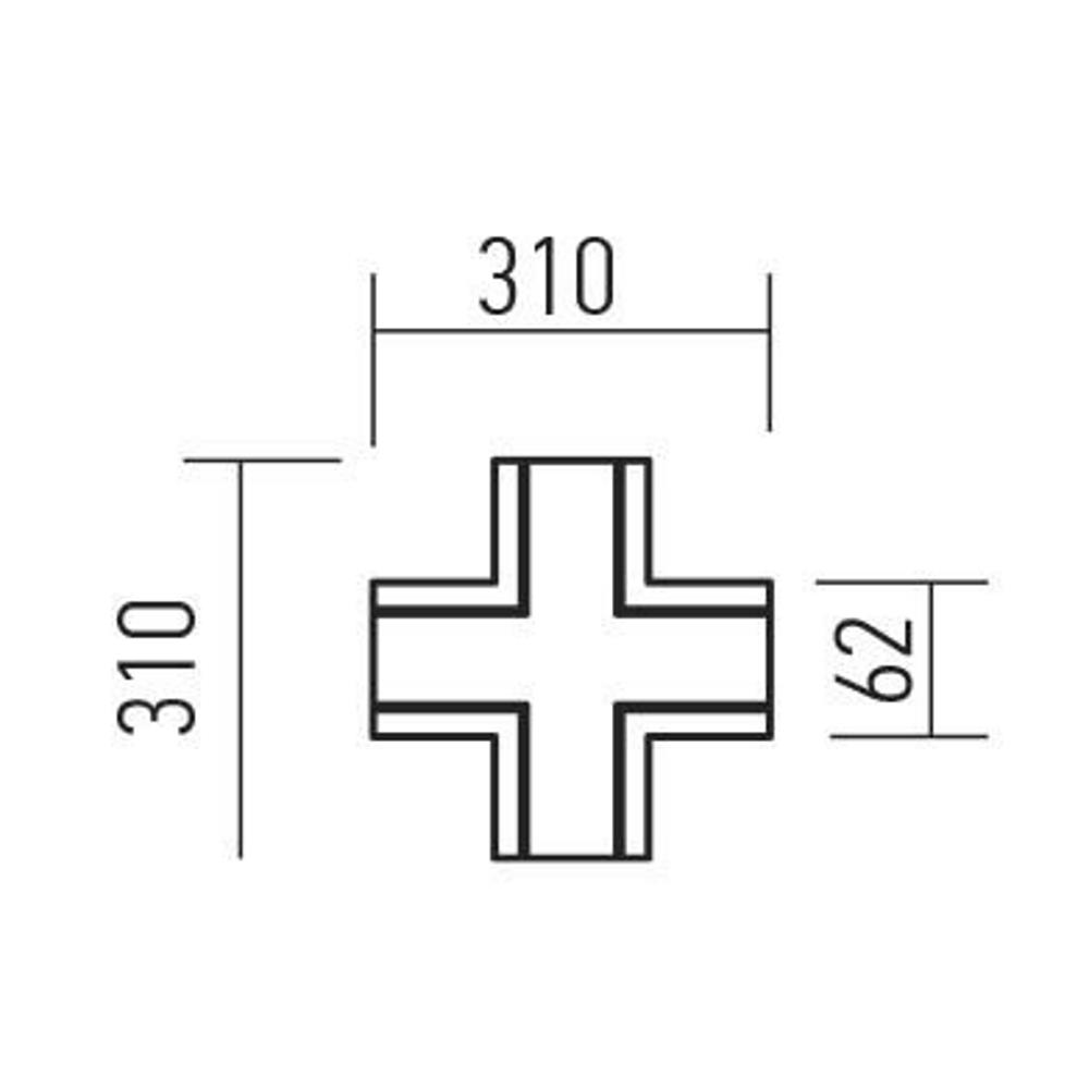 TE60WW16XC MWH XTRACE X-shape  Конектор 4X4W 220-240V AC 3000K CRI.80 IP40  120° MWH (5.1.2), Arelux_small