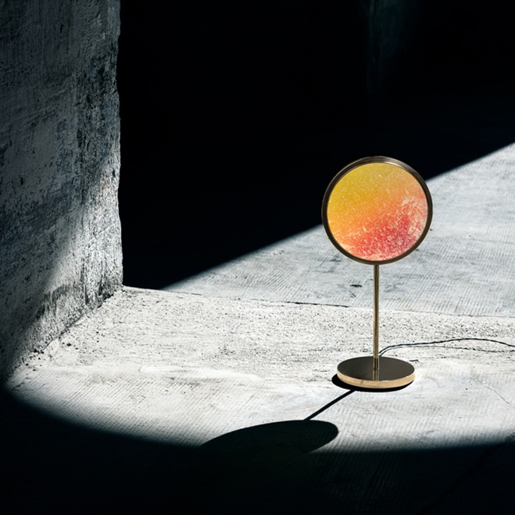 Talismano brass/iridescent glass 1x6W flexible ELV LED dimming incl. Настолна лампа Catellani&Smith_small