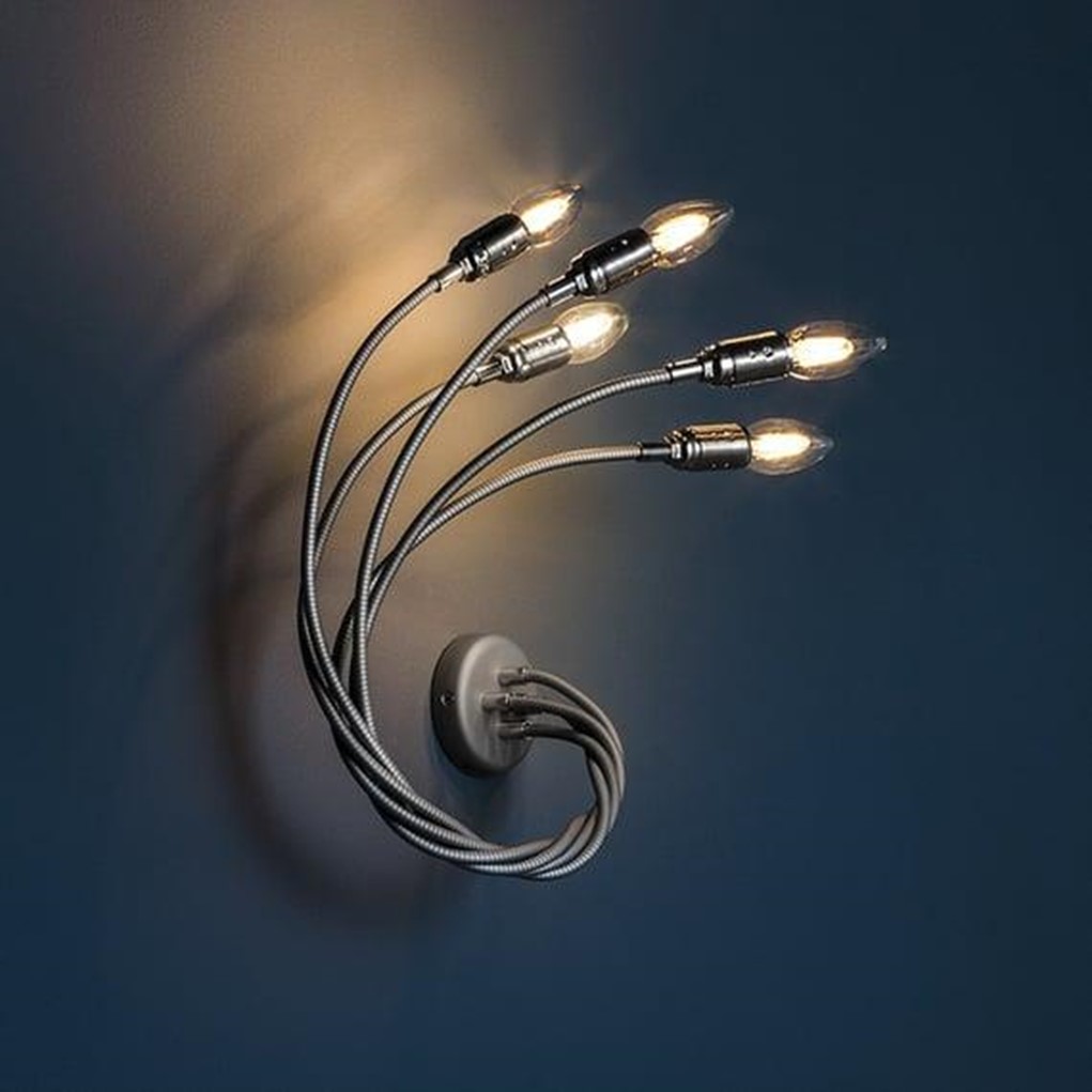 Turciù 5 wall lamp nickel 5xE14 4W LED bulb Аплик Catellani&Smith