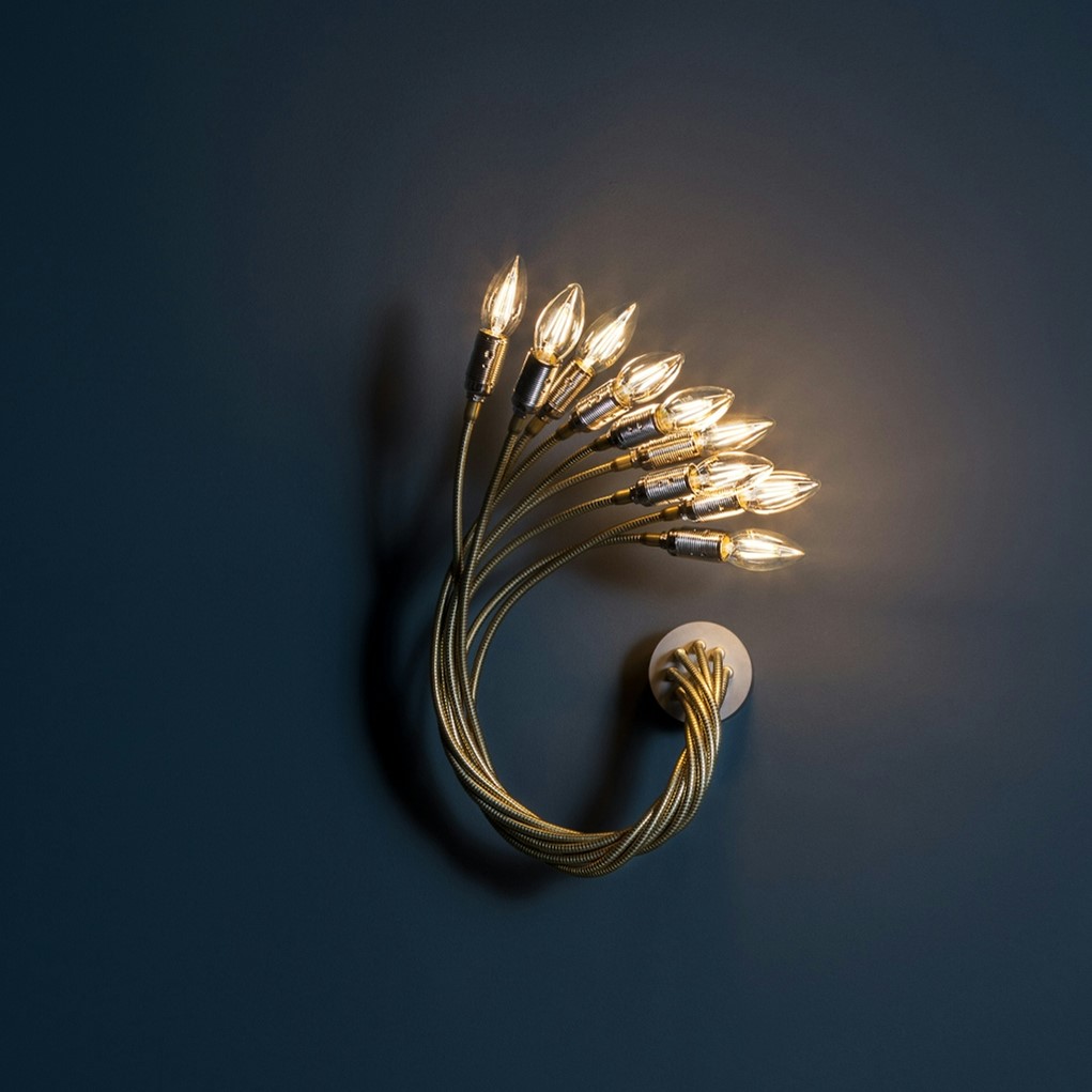 Turciù 9 wall lamp nickel 9xE14 4W LED bulb Аплик Catellani&Smith_small