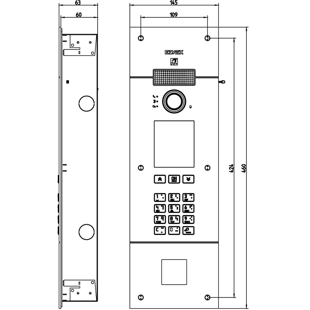 40404.06 Входен A/V панел DueFiliPlus, отвор за четец, конзола за СМ, champagne, Vimar_small
