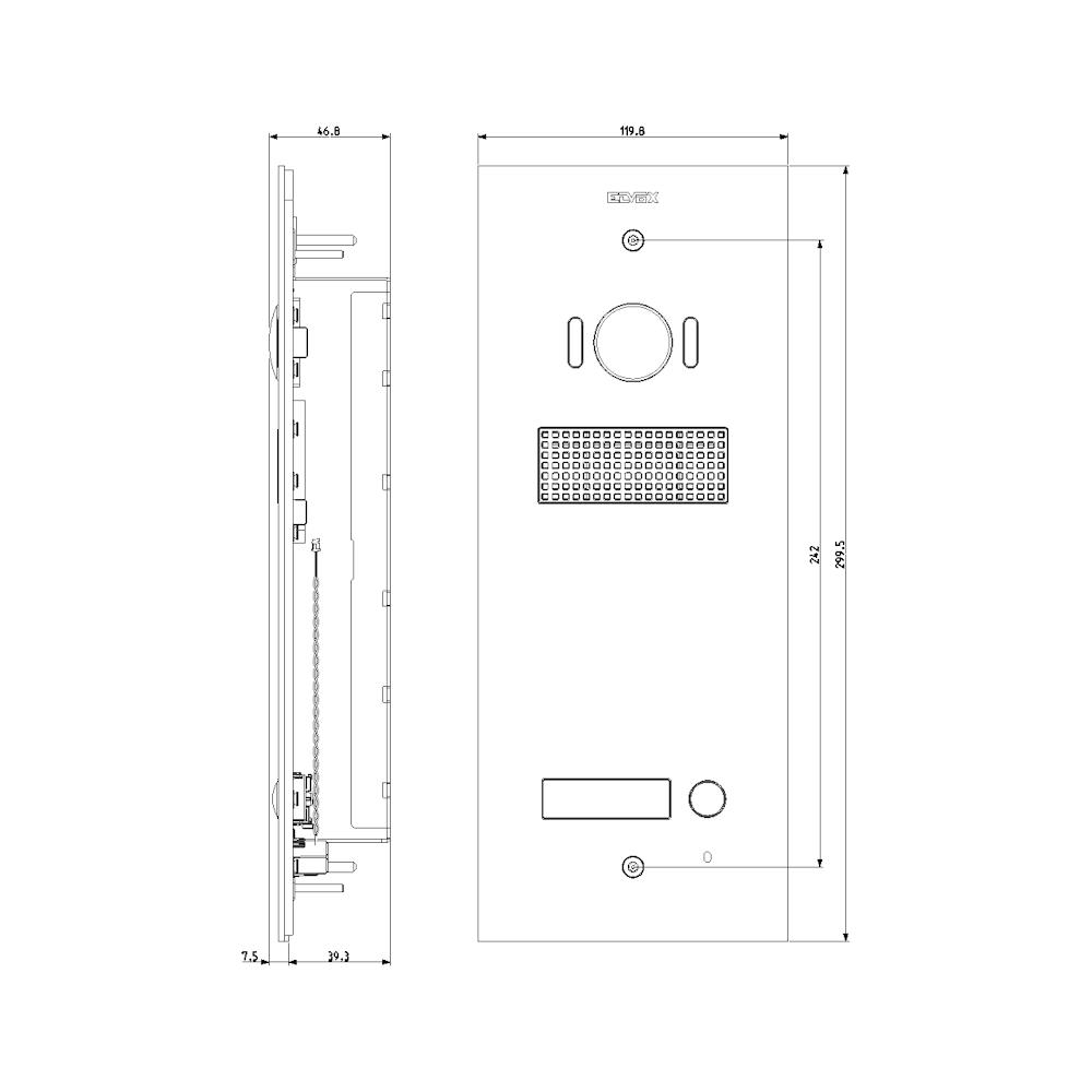 41521 Лицев панел за аудио/видео входен панел (13F5.B) Неръждаема стомана_small