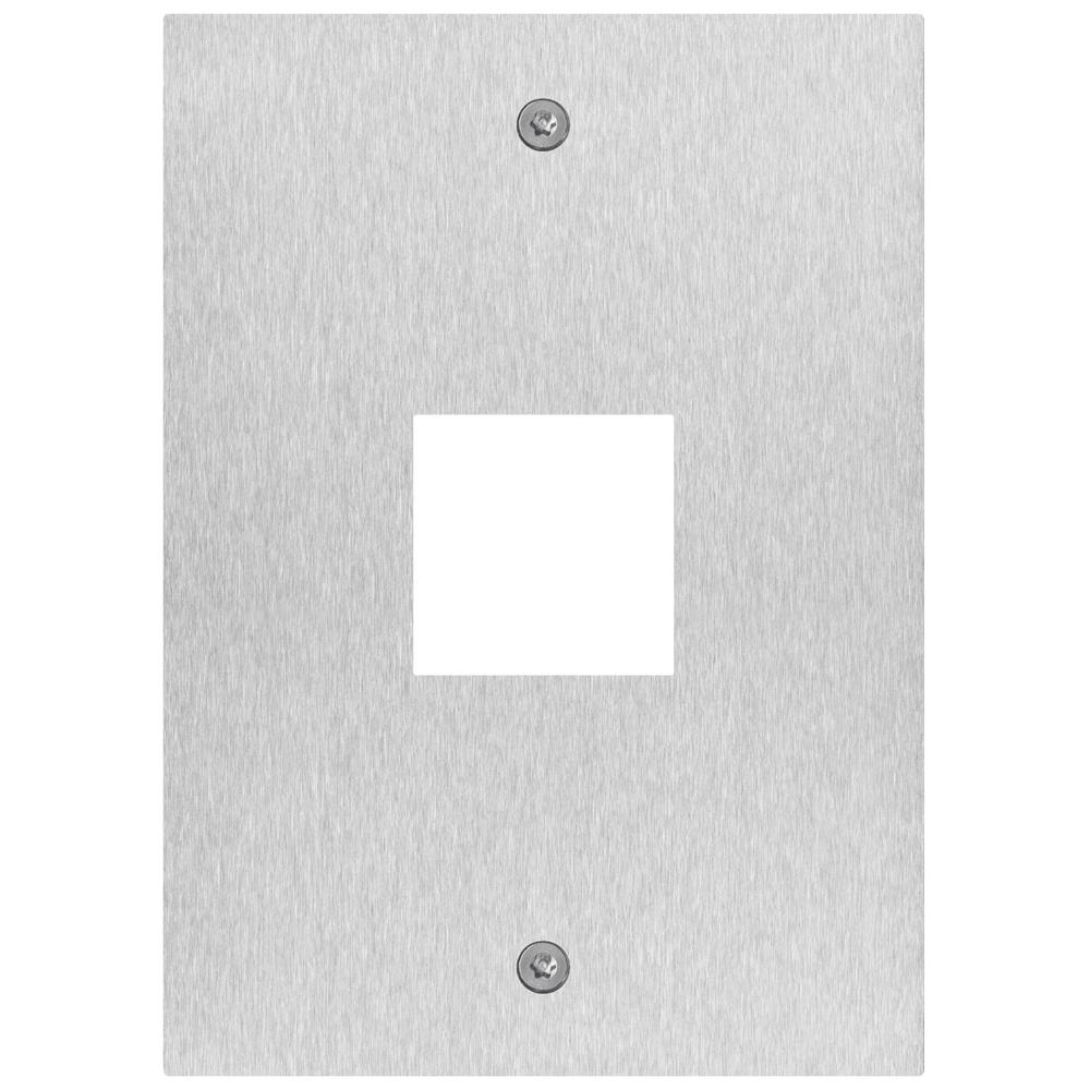 41596 1-модулен капак с отвор 40 x 40 mm за четец, неръждаема стомана Due Fili Plus VIMAR