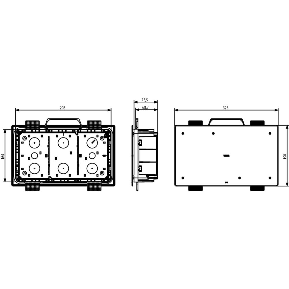 V72007 Разклонителна кутия за гипсокартон 298х164х73,5mm Vimar_small