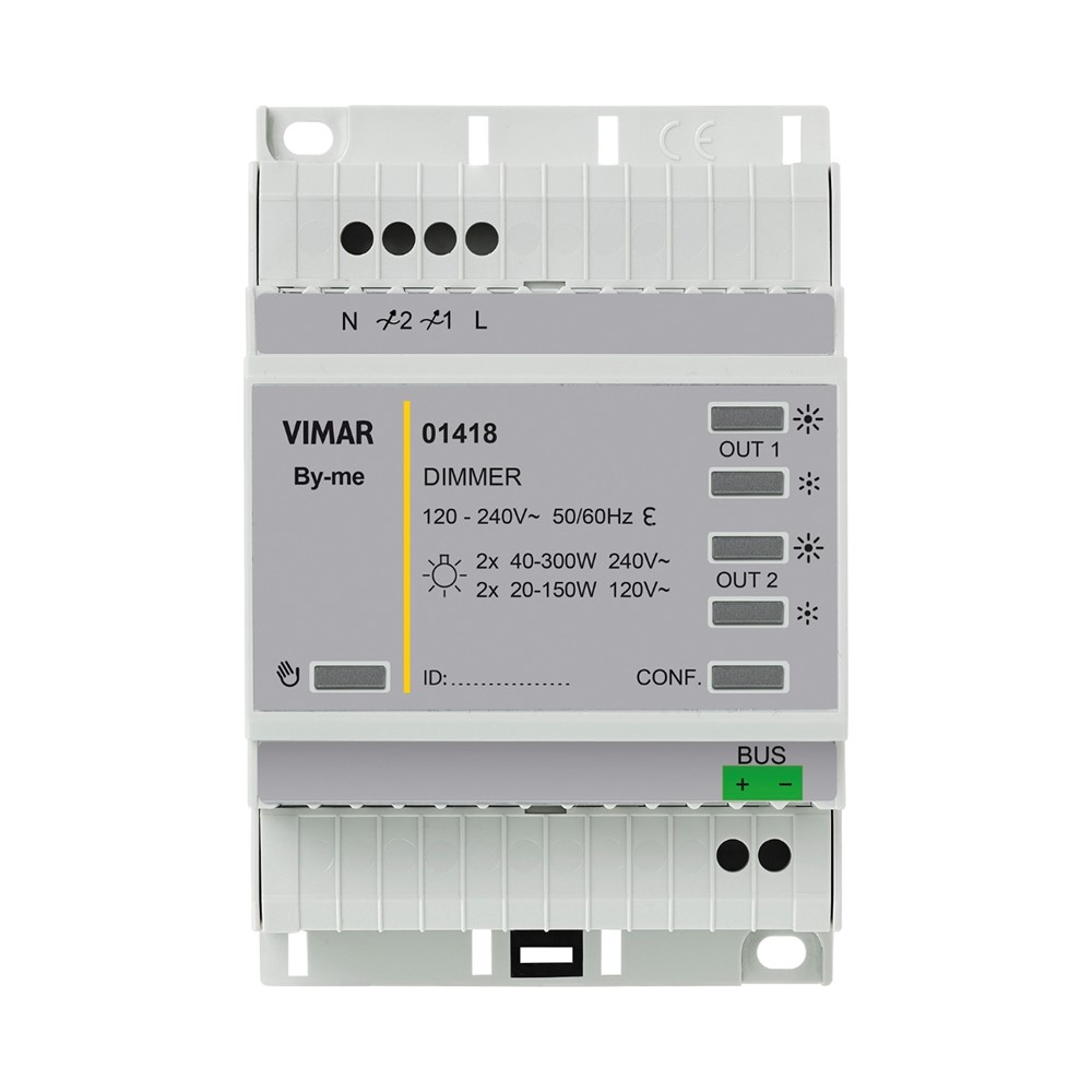 01418 Home autom.dimmer 2OUT200W LED120-240V, Linea, Vimar
