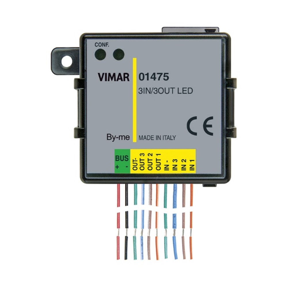01475 Home automation module 3IN 3OUT LED, Linea, Vimar