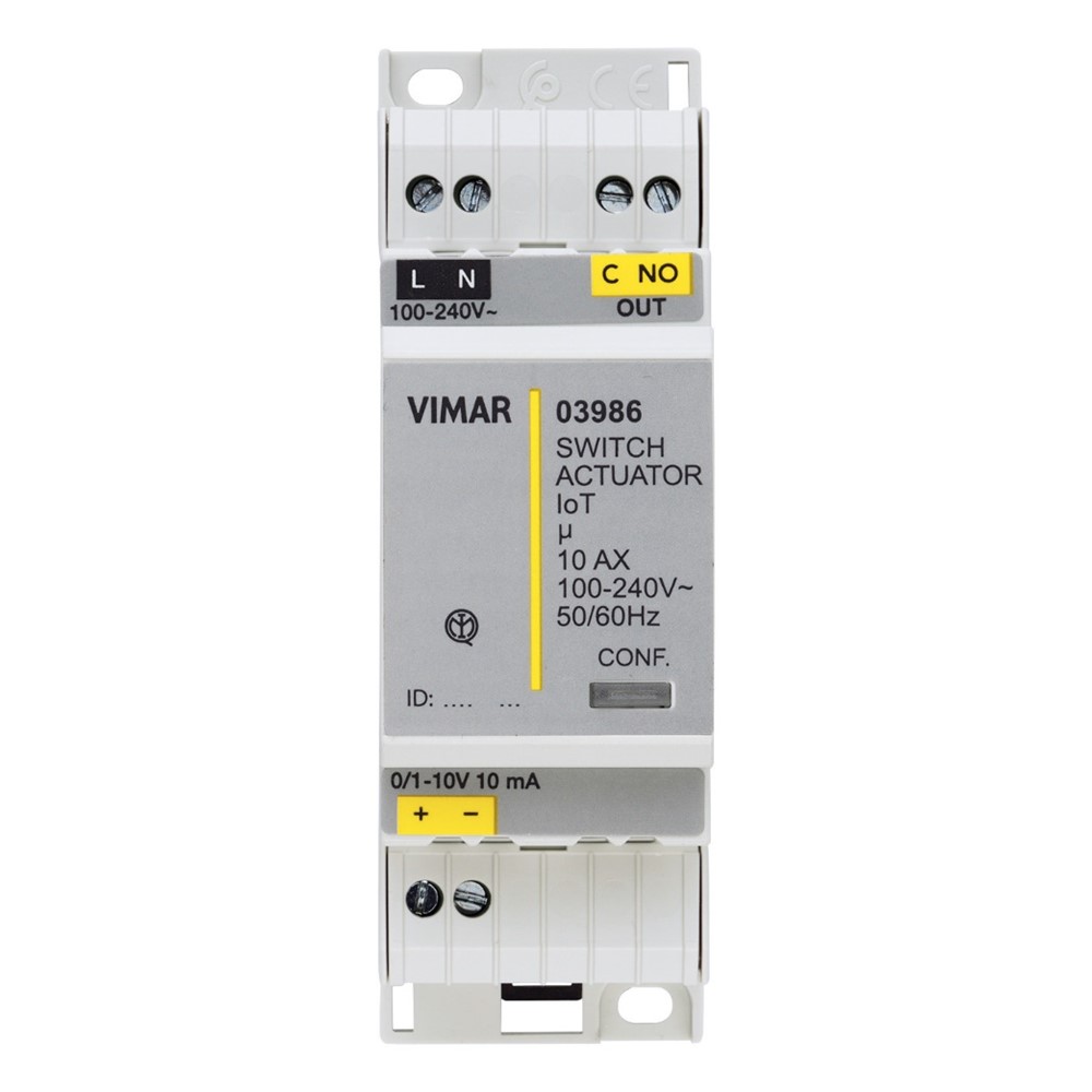 03986 Задвижващ механизъм ViewWireless 1-канално свързано реле с 0-10 изход за конвектор, 2M, Vimar