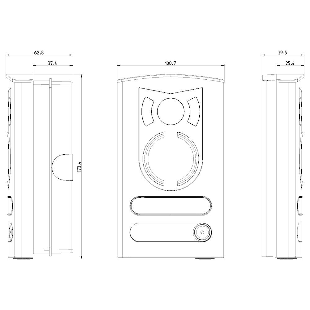 13K1 Лицев панел за A/V модул за вгр. или открит монтаж 1M анод. алуминий Elvox DueFliliPlus VIMAR_small
