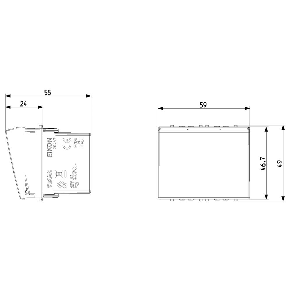 20467 Смарт ключ Eikon, за NFC/RFID карти, 2M, монтаж в помещението, grey, Vimar_small