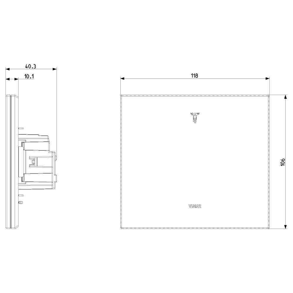 21814.F.70 Термостат със сензорен екран Eikon, KNX стандарт, 2M, white, Vimar_small