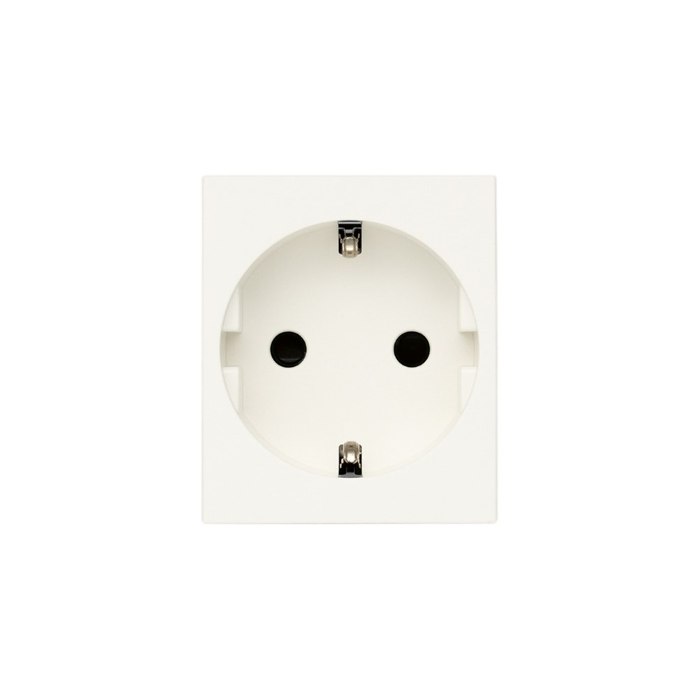 30208.B Контакт Schuko SICURY Linea, 2P+E 16A 250 V~, с детска защита, 2М, White, Vimar