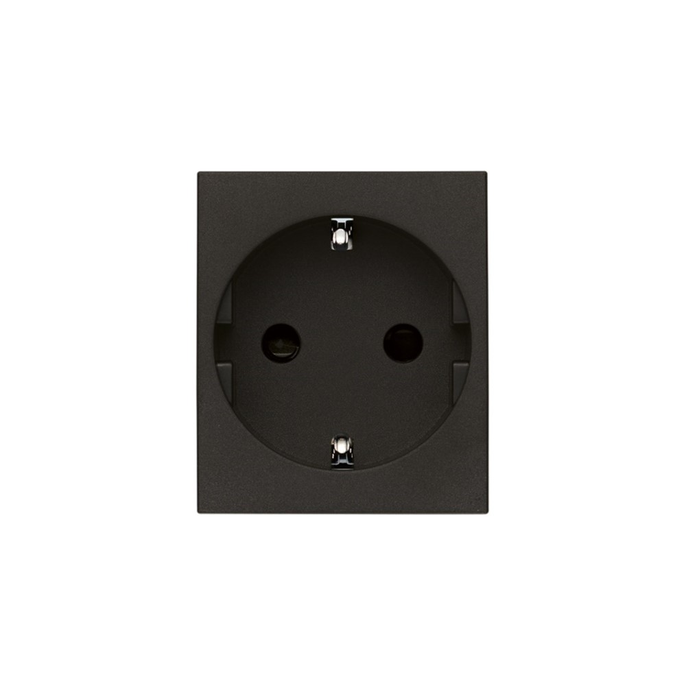 30208.G Контакт Schuko SICURY Linea, 2P+E 16A 250 V~, с детска защита, 2М, Black, Vimar