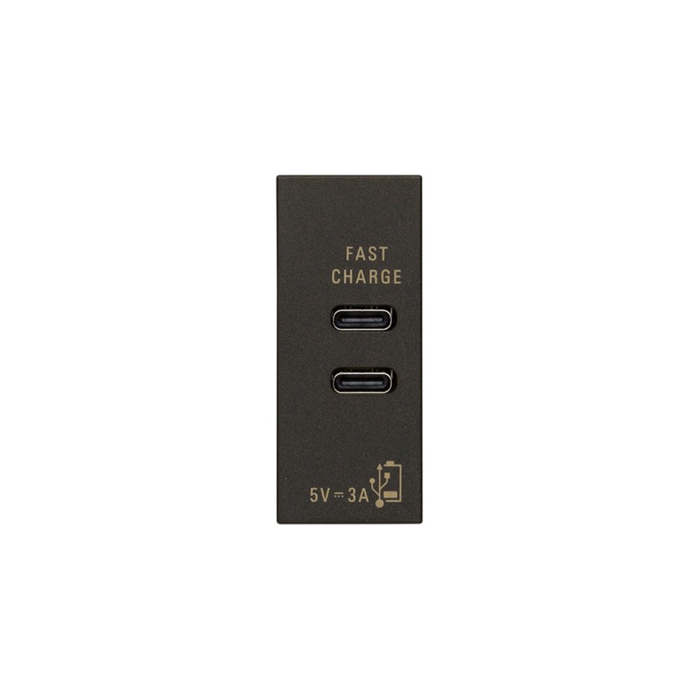 30292.CCG USB Контакт Linea, C+C 15W 3A 5V 1M, Black, Vimar_small